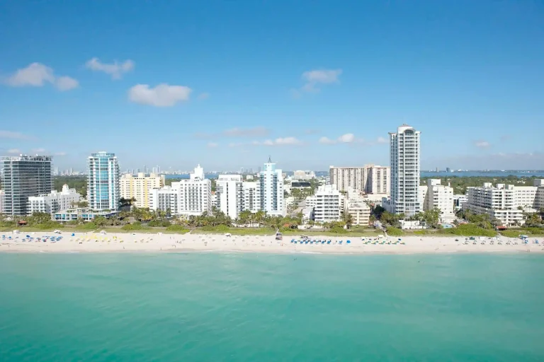 Oceanfront condo towers on Miami Beach